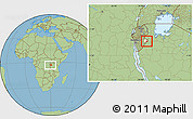 Savanna Style Location Map of Gisagara, highlighted parent region, within the entire country