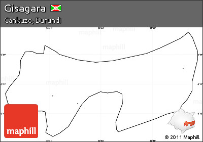 Blank Simple Map of Gisagara, cropped outside