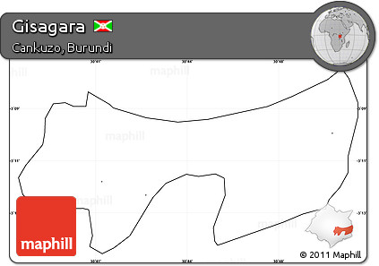 Blank Simple Map of Gisagara, cropped outside