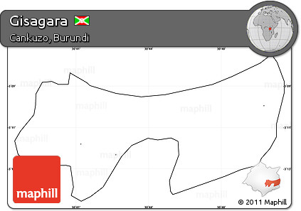 Blank Simple Map of Gisagara, cropped outside, no labels