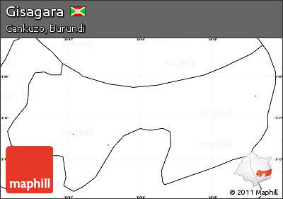 Blank Simple Map of Gisagara, no labels