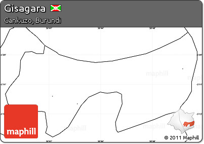Blank Simple Map of Gisagara, no labels