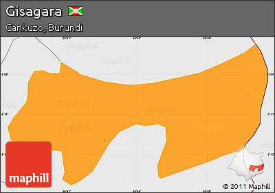 Political Simple Map of Gisagara, single color outside, borders and labels