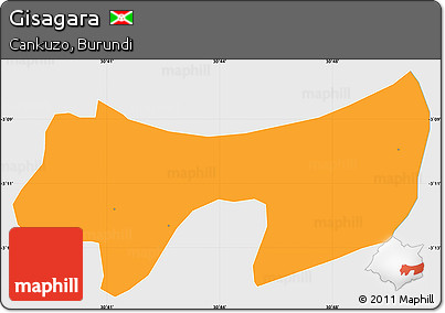 Political Simple Map of Gisagara, single color outside