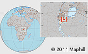 Gray Location Map of Cankuzo, highlighted country