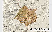 Satellite Map of Cankuzo, shaded relief outside