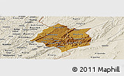 Physical Panoramic Map of Cankuzo, shaded relief outside