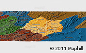 Political Shades Panoramic Map of Cankuzo, darken