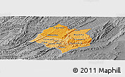 Political Shades Panoramic Map of Cankuzo, desaturated