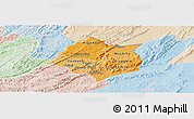 Political Shades Panoramic Map of Cankuzo, lighten