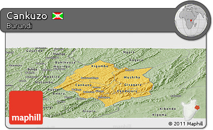 Savanna Style Panoramic Map of Cankuzo