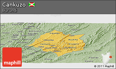 Savanna Style Panoramic Map of Cankuzo