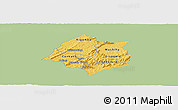 Savanna Style Panoramic Map of Cankuzo, single color outside