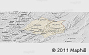 Shaded Relief Panoramic Map of Cankuzo, desaturated