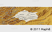Shaded Relief Panoramic Map of Cankuzo, physical outside