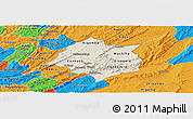 Shaded Relief Panoramic Map of Cankuzo, political outside