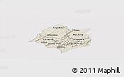 Shaded Relief Panoramic Map of Cankuzo, single color outside