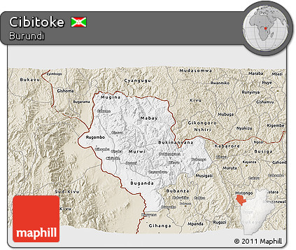 Classic Style 3D Map of Cibitoke