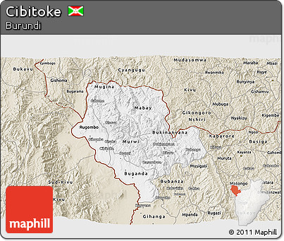 Classic Style 3D Map of Cibitoke