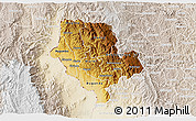 Physical 3D Map of Cibitoke, lighten