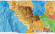 Physical 3D Map of Cibitoke, political shades outside