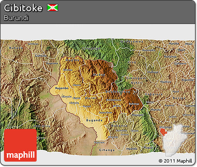 Physical 3D Map of Cibitoke, satellite outside