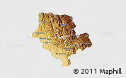 Physical 3D Map of Cibitoke, single color outside