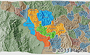 Political 3D Map of Cibitoke, semi-desaturated