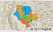 Political 3D Map of Cibitoke, shaded relief outside