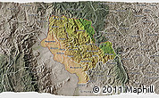 Satellite 3D Map of Cibitoke, semi-desaturated