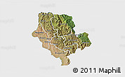 Satellite 3D Map of Cibitoke, single color outside