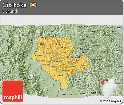 Savanna Style 3D Map of Cibitoke