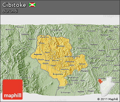 Savanna Style 3D Map of Cibitoke