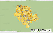 Savanna Style 3D Map of Cibitoke, single color outside