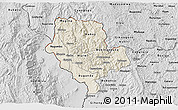 Shaded Relief 3D Map of Cibitoke, desaturated