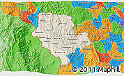 Shaded Relief 3D Map of Cibitoke, political outside