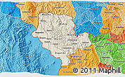 Shaded Relief 3D Map of Cibitoke, political shades outside