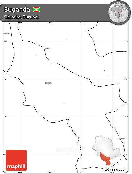 Blank Simple Map of Buganda