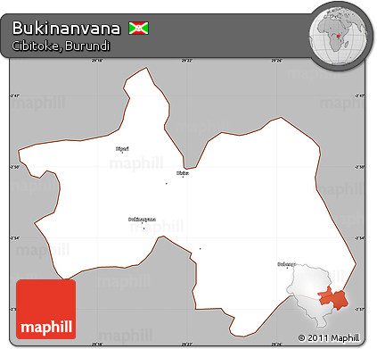 Gray Simple Map of Bukinanvana, cropped outside