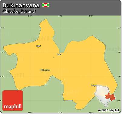 Savanna Style Simple Map of Bukinanvana, single color outside