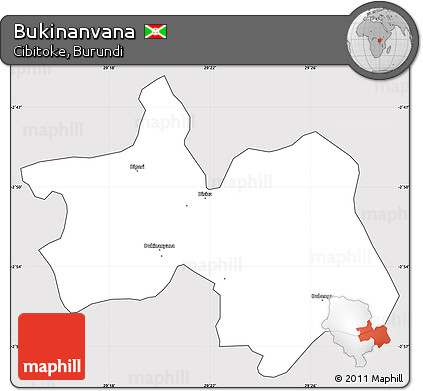 Silver Style Simple Map of Bukinanvana, cropped outside