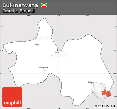 Silver Style Simple Map of Bukinanvana, cropped outside