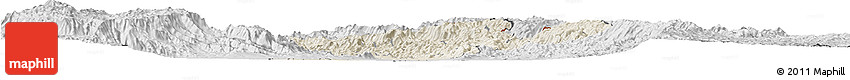 Shaded Relief Horizon Map of Cibitoke, desaturated