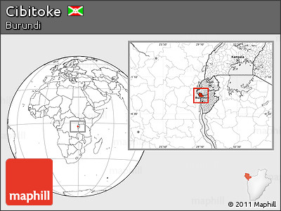 Blank Location Map of Cibitoke, highlighted country