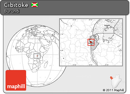 Blank Location Map of Cibitoke, highlighted country