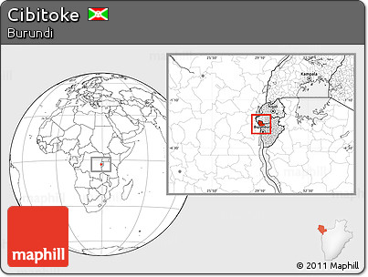 Blank Location Map of Cibitoke, highlighted country