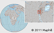 Gray Location Map of Cibitoke, hill shading