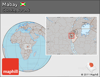 Gray Location Map of Mabay, highlighted country, highlighted parent region