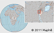 Gray Location Map of Mabay, highlighted country, highlighted parent region, hill shading