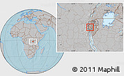 Gray Location Map of Mabay, highlighted parent region, hill shading